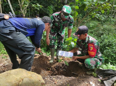 You are currently viewing Peringati Hari Menanam Pohon, Bati Tuud Koramil 0806/11 Panggul Tanam Pohon Alpukat