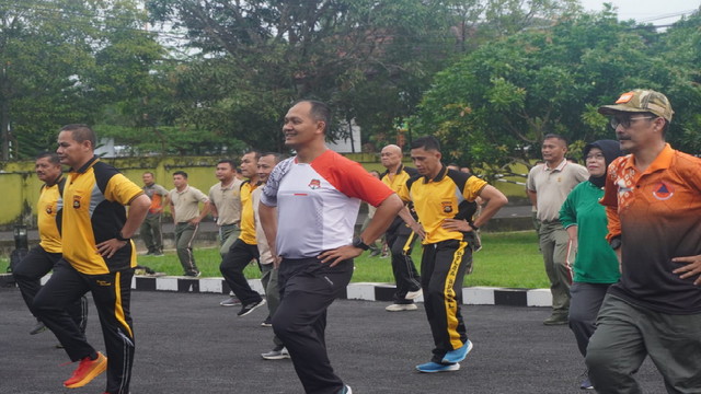 Read more about the article Pemkab Muba Senam Bareng TNI – Polri