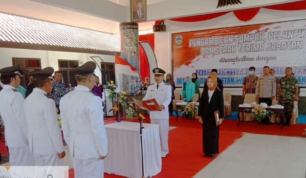 You are currently viewing Danramil 0801/09 Hadiri Pelantikan 3 Kepala Desa di Kec. Nagdirojo