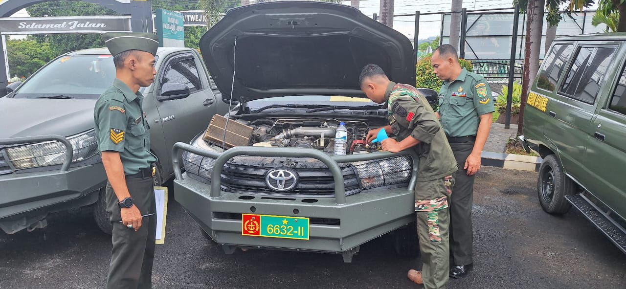 You are currently viewing Tim Asnik Denpal II/3 Bandar Lampung Cek Ranmor Dinas Kodim 0410/KBL