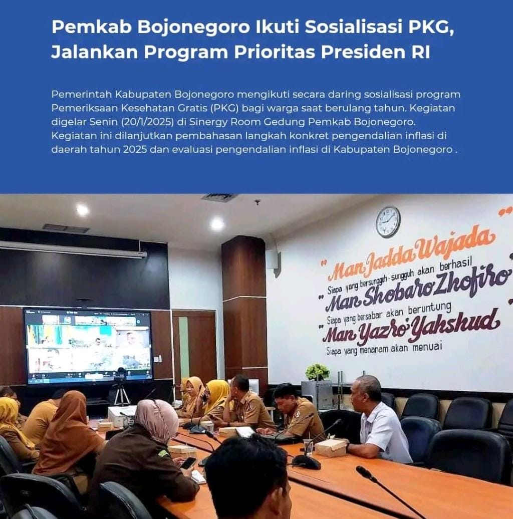 You are currently viewing Pemkab Bojonegoro Ikuti Sosialisasi PKG guna Jalankan Program Prioritas Presiden RI