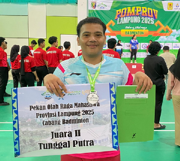 Read more about the article Mahasiswa Sistem Informasi Darmajaya Raih Juara II Bulu Tangkis di POMProv Lampung 2025