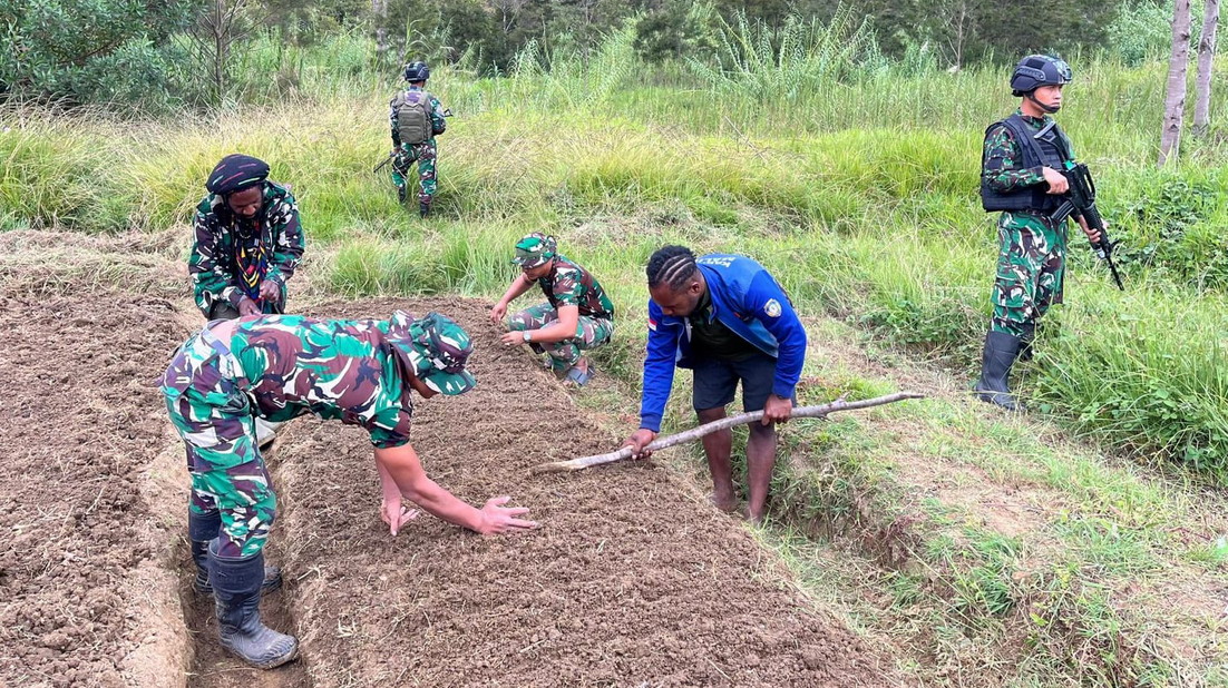 You are currently viewing Sinergi TNI dan Warga Wujudkan Kemandirian Pangan di Distrik Malagai