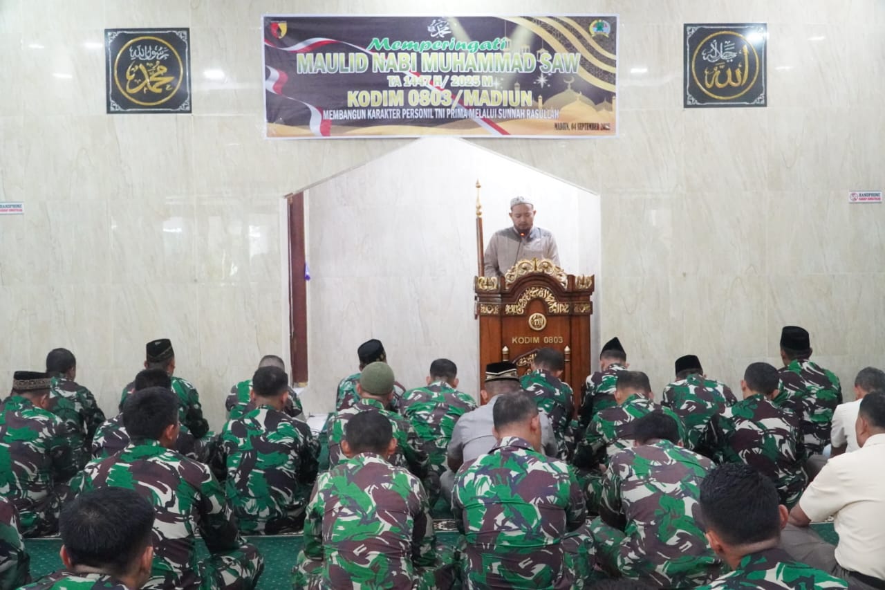 You are currently viewing Kodim 0803/Madiun Gelar Doa Bersama Peringati Maulid Nabi Muhammad SAW