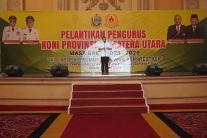 Read more about the article Bupati Asahan Hadiri Pelantikan Pengurus KONI Sumut Periode 2025-2029