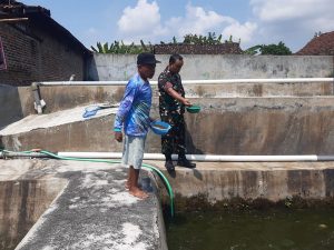 Read more about the article Sentuhan Babinsa di Kolam Lele Desa Bagi, Dari Monitoring Wilayah hingga Menguatkan Ekonomi Warga