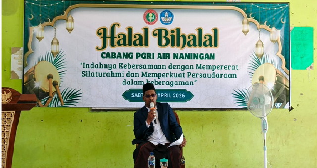 Read more about the article ‎Pererat Tali Silaturahmi, PGRI Kecamatan Air Naningan Gelar Halal Bihalal