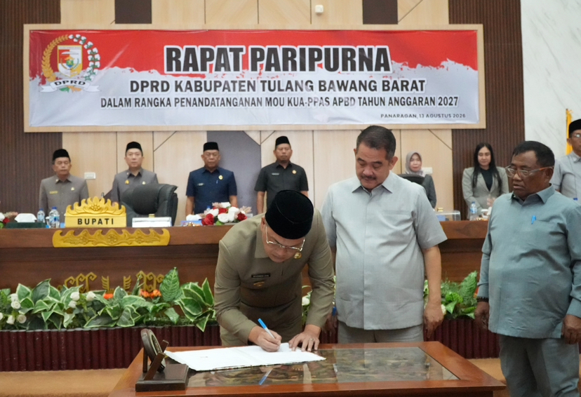 You are currently viewing Bupati Tubaba Hadiri Penandatanganan KUA-PPAS APBD Tahun Anggaran 2027