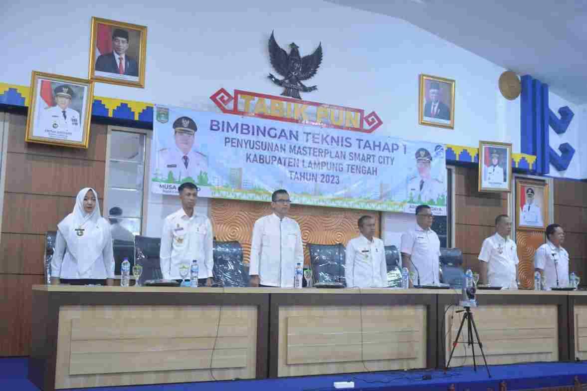 Read more about the article Bupati  Musa Ahmad Diwakili oleh Sekertaris Daerah kabupaten Lampung Tengah buka secara Resmi Bimbingan  Teknis Penyusunan  Master Plan Smart City  Kabupaten Lamteng