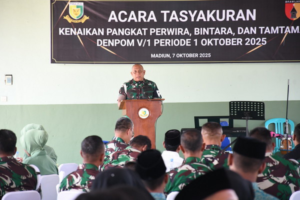 You are currently viewing 32 Anggotanya Naik Pangkat, Dandenpom V/1 Madiun Beri Pesan Menohok