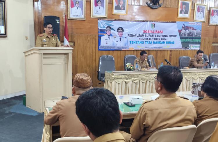 You are currently viewing Tingkatkan Tertib Administrasi, Pemkab Lamtim Sosialisasikan Perbup Tata Naskah Dinas