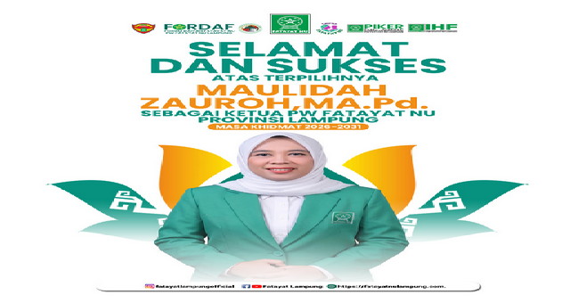 Read more about the article Tok ! Maulidah Nahkodai Fatayat NU Lampung 2026-2031