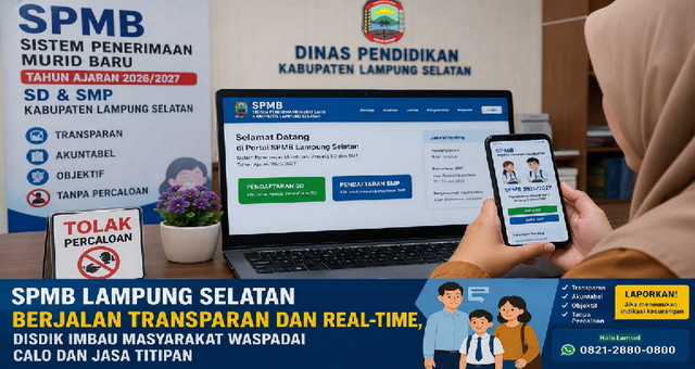 Read more about the article SPMB SD-SMP di Lampung Selatan Berjalan Transparan , Disdik Imbau Masyarakat Waspadai Calo