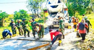 Read more about the article Pengecoran Jalan Kedungpandan Tuntas, Satgas TMMD 129 Bojonegoro Siap Geser ke Dusun Mundu