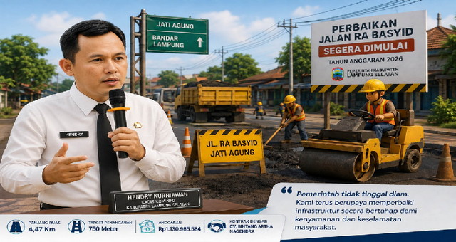 Read more about the article Pemkab Lampung Selatan Pastikan Perbaikan Jalan RA Basyid Segera Dimulai