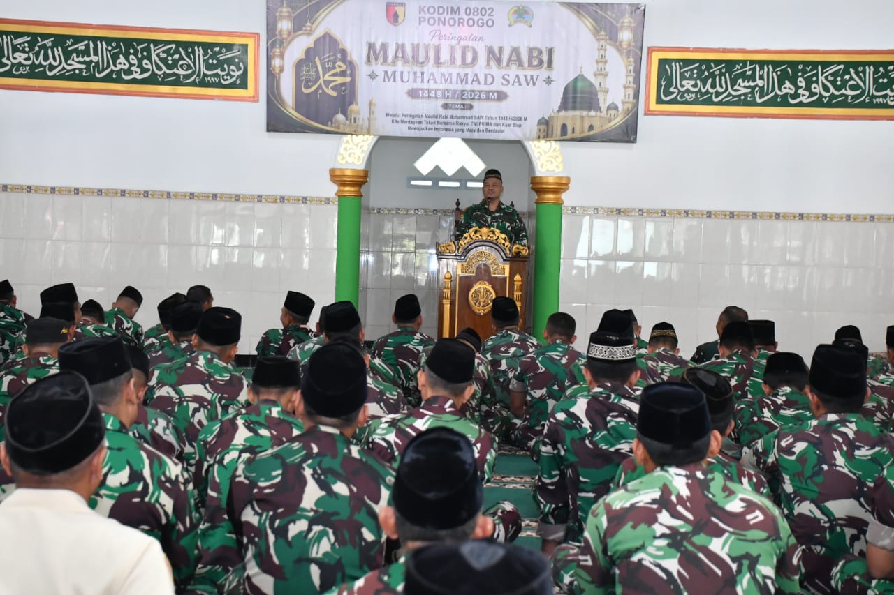 Read more about the article Kodim Ponorogo Gelar Peringatan Maulid Nabi Muhammad SAW 1448 H