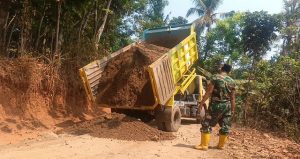 Read more about the article Material Tanah Mulai Didatangkan, Pembangunan Jalan TMMD di Desa Sembung Terus Berjalan